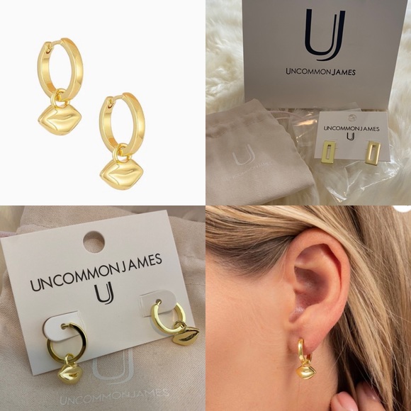 Uncommon James Jewelry - Uncommon James: Lips Sealed Huggies Earrings